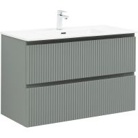 Тумба под раковину Aquanet Джейн 100 335436 подвесная Мисти грин — фото 1, Тумбы под раковину