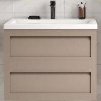 Тумба под раковину Art&Max AM-Platino-750-2C-SO-CM подвесная Капучино матовая — фото 1, Мебель для ванной