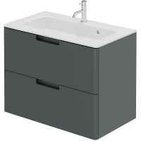Товар: Тумба с раковиной Creto Bravo 80 22-BrG80 подвесная Серая - фото 2 Тумба с раковиной Creto Bravo 80 22-BrG80 подвесная Серая — фото 2, Мебель для ванной