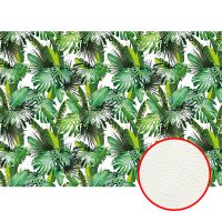 Фреска Ortograf Oasis 32759 Фактура флок FLK Флизелин (4*2,8) Белый/Зеленый, Листья — фото 1, Фрески