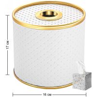 Салфетница Geralis S-PWG Punto Белая, кант Золото — фото 2, Аксессуары для ванной