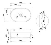 Раковина-чаша Abber Stein 56 AS2650 Белая матовая — фото 7, Раковины накладные