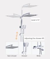 Душевая система Gappo G07 G2407-40 с термостатом Хром — фото 2, Душевые стойки