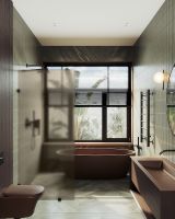 Душевая перегородка Maybah Glass MGD-265-6 790x1950 коннектор стена-стекло Черный стекло бронзовое матовое — фото 3, Душевые перегородки