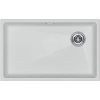 Кухонная мойка Paulmark Lumi 74 UNI-Skew LU74SK-WH Белая — фото 1, Кухонные мойки