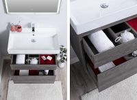 Тумба с раковиной Aquanet Nova Lite 60 подвесная Дуб рошелье арт-245241 — фото 4, Тумбы с раковиной