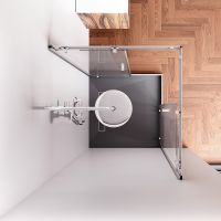 Душевой уголок AM.PM Sunny 90х90 W87G-403-9090-MT профиль Хром матовый стекло прозрачное — фото 6, Квадратные душевые уголки