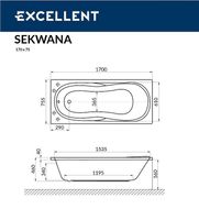 Товар: Акриловая ванна Excellent Sekwana 170x75 WAEX.SEK17.RELAX.CR с гидромассажем - фото 8 Акриловая ванна Excellent Sekwana 170x75 WAEX.SEK17.RELAX.CR с гидромассажем — фото 8, Ванны