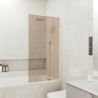 Товар: Шторка на ванну Maybah Glass MGV-69-1у 700x1400 в узком профиле Белый стекло бронзовое - фото 2 Шторка на ванну Maybah Glass MGV-69-1у 700x1400 в узком профиле Белый стекло бронзовое — фото 2, Неподвижные шторки для ванной