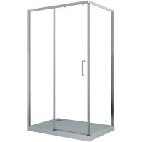 Душевой уголок Ceruttispa Vito 110x80 L профиль Хром стекло прозрачное — фото 2, Прямоугольные душевые уголки