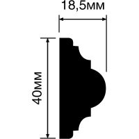 Молдинг HIWOOD D40V1 2000x40x18,5 мм — фото 2, Молдинги