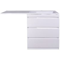 Тумба под раковину Style Line Даллас 130 Люкс Plus СС-00000558 Белая — фото 1, Тумбы под раковину