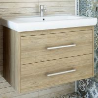 Тумба под раковину Sanflor Ларго 80.2 С0002119 подвесная Швейцарский вяз — фото 1, Тумбы под раковину