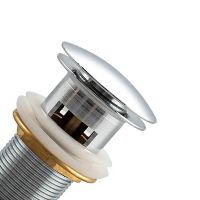 Донный клапан Frap F65-4 click-clack Хром — фото 3, Донные клапаны