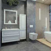 Шкаф пенал Caprigo Ponza 40 R 13550R-В231 подвесной Белый матовый — фото 3, Мебель для ванной