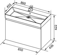 Тумба под раковину Aquanet Нью-Йорк 85 203947 подвесная Орех — фото 13, Тумбы под раковину