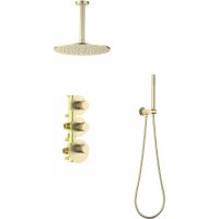 Душевая система Timo Saona SX-2399/17SM с термостатом Золото матовое — фото 1, Душевое оборудование. Душевая программа