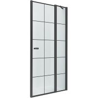 Душевая дверь New Trendy New Soleo Black 90 R D-0293A профиль Черный стекло прозрачное — фото 1, Распашные душевые двери