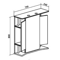 Товар: Зеркальный шкаф Runo Валенсия 75 00000000019 с подсветкой Белый - фото 4 Зеркальный шкаф Runo Валенсия 75 00000000019 с подсветкой Белый — фото 4, Зеркальные шкафы в ванную