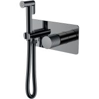 Гигиенический душ со смесителем Boheme Stick 127-SGM.2 Оружейная сталь глянцевая — фото 1, Душевое оборудование. Душевая программа