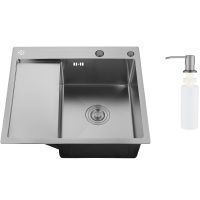 Кухонная мойка Ростовская Мануфактура Сантехники 58 MRK-5851BL-R Темный графит — фото 4, Кухонные мойки