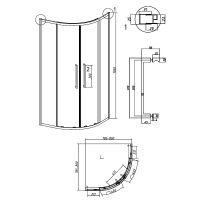 Душевой уголок Grossman Cosmo 80х80 301.K33.02.8080.10.00 профиль Хром стекло прозрачное — фото 11, Душевые уголки четверть круга