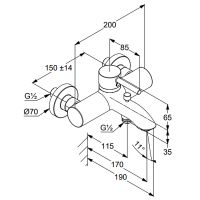 Смеситель для ванны Kludi Bozz Черный арт-386913976 — фото 2, Смеситель для ванны