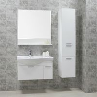 Шкаф пенал Aquaton Инди 34 1A188603ND010 подвесной с бельевой корзиной Белый — фото 5, Пеналы для ванной комнаты