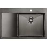 Кухонная мойка Paulmark Kroner 78F R PM217851-GMR Вороненая сталь — фото 1, Кухонные мойки