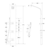 Душевая панель Ceruttispa Bella B CT9254 с гидромассажем Черная — фото 3, Душевые панели