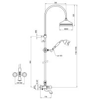 Душевая система Webert Karenina KA721208010 Золото — фото 3, Душевые стойки