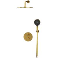 Душевая система Whitecross Y brushed gold YSET08TOPGLB с термостатом Брашированное золото — фото 2, Душевое оборудование. Душевая программа