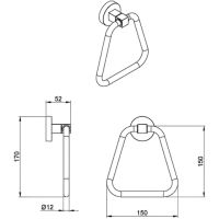Кольцо для полотенец Azario Nessy AZ-73111 Хром — фото 2, Полотенцедержатели