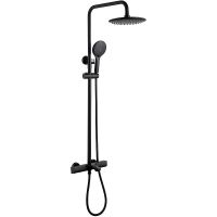 Душевая система Abber Thermostat AF8516B Черная матовая — фото 1, Душевые стойки