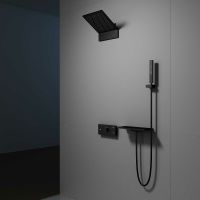 Душевая система Vincea Futura с термостатом Черная матовая арт-VSFW-2F11TMB — фото 3, Встраиваемые душевые комплекты