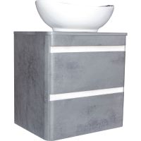 Тумба под раковину Style Line Атлантика Люкс Plus 60 СС-00002279 подвесная Темный бетон — фото 1, Мебель для ванной