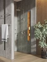 Душевая дверь Orange E05-100tcr 100х190 профиль Хром стекло прозрачное — фото 4, Душевые двери в нишу