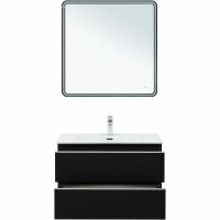 Тумба под раковину Aquanet Вега 80 329597 подвесная Черная матовая — фото 9, Мебель для ванной