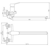 Товар: Смеситель для ванны Olive's Nevada 03221NV универсальный Хром - фото 3 Смеситель для ванны Olive's Nevada 03221NV универсальный Хром — фото 3, Смесители