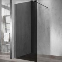 Душевая перегородка Vincea Walk-In 80 VSW-1H800CGGM профиль Вороненая сталь стекло тонированное — фото 1, Душевые перегородки