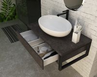 Тумба под раковину 1MarKa Grunge Loft 70П Ц0000015939 подвесная Бетон темно-серый — фото 5, Тумбы под раковину