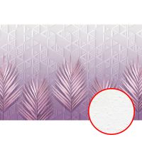 Фреска Ortograf Forma 32602 Фактура бархат FX Флизелин (4*2,7) Белый/Сиреневый, Геометрия/Листья арт-32602 (бархат FX) — фото 1, Фрески