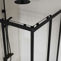 Душевой уголок Vincea City 90х90 VSS-5CT900CLB профиль Черный стекло прозрачное — фото 5, Квадратные душевые уголки