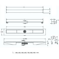 Душевой лоток Berges C1 Norma 600 095037 с Черной матовой решеткой — фото 7, Душевые лотки