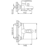 Смеситель для ванны Frap H701 F30701-B Хром — фото 2, Смесители