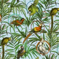 Обои детские Alessandro Allori Dolce Vita 2401-4 Винил на флизелине (1.06*10,05) Разноцветный, Птицы — фото 1, Обои для стен