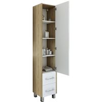 Шкаф пенал Sanflor Ларго 40 R Н0000000029 Швейцарский вяз Белый — фото 2, Пеналы для ванной комнаты