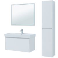 Тумба под раковину Aquanet Nova Lite 100 242580 подвесная Белая — фото 5, Тумбы под раковину