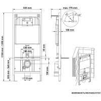 Комплект унитаза Berges Ventas Rimless с инсталляцией Novum 043344 с сиденьем Микролифт и Черной SoftTouch клавишей смыва — фото 13, Унитазы