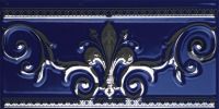 Керамический бордюр Ape Noblesse Cenefa Noblesse Cobalto Silver S001227 10x20 см — фото 1, Керамическая плитка